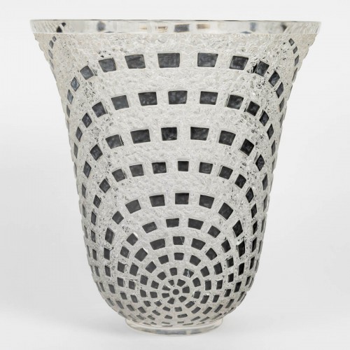 1935 René Lalique - Art Deco Vase Damiers - Glass & Crystal Style Art Déco
