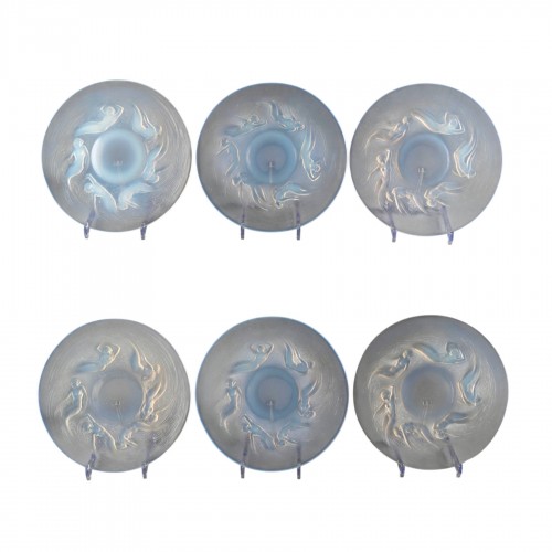1921 René Lalique - Set Of 6 Plates Ondines