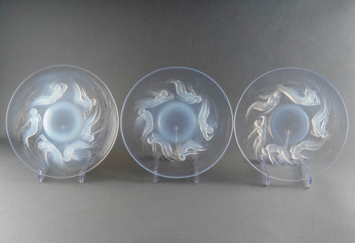 1921 René Lalique - Set Of 6 Plates Ondines - Glass & Crystal Style Art Déco