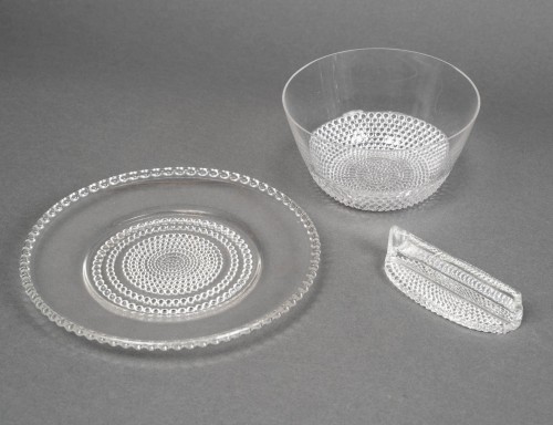 1930 René Lalique - Service Tokyo Glasses, Plates And Bowls 42 Pieces - 