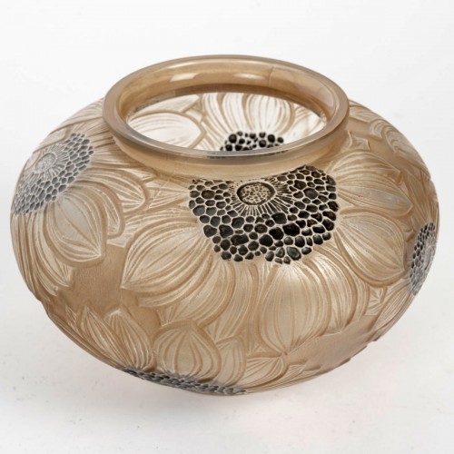 1923 René Lalique - Vase Dahlias - Glass & Crystal Style Art Déco