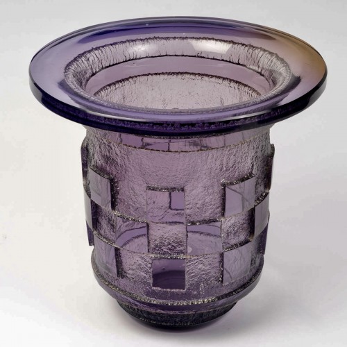 Daum Nancy - Vase Art Deco Geometric - 