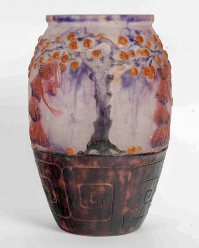 1926 Gabriel Argy Rousseau - Vase Jardin des Hespérides - Verrerie, Cristallerie Style Art Déco