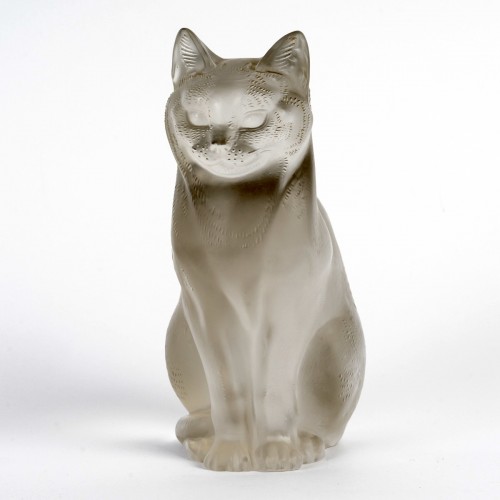 1932 René Lalique - Seated Cat - Glass & Crystal Style Art Déco