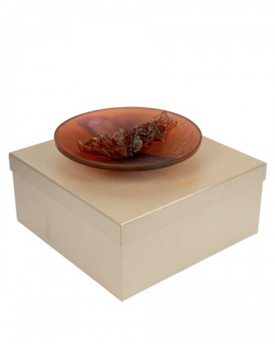 Daum France - Bowl Orchid Flower Crystal 