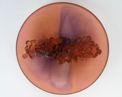 Daum France - Bowl Orchid Flower Crystal  - Glass & Crystal Style 