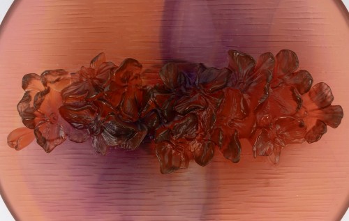 20th century - Daum France - Bowl Orchid Flower Crystal 