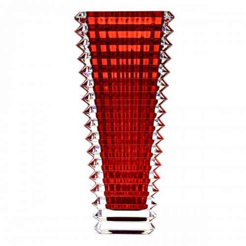 Glass & Crystal  - Baccarat - Vase Rectangular Eye L Red Crystal 