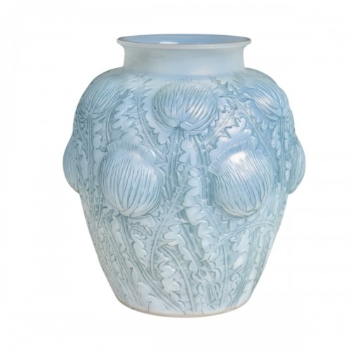 1926 René Lalique - Vase Domrémy patiné bleu