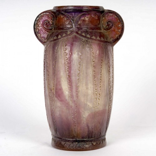 1924 Gabriel Argy Rousseau - Vase Thèbes - Verrerie, Cristallerie Style Art Déco