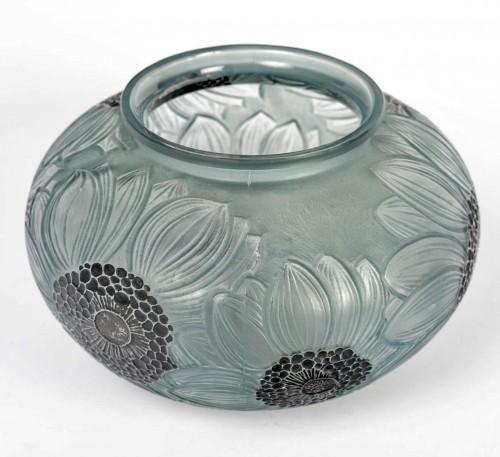 1923 René Lalique - Vase Dahlias - Verrerie, Cristallerie Style Art Déco