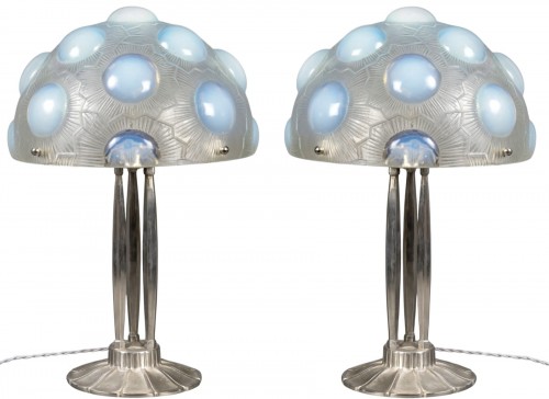 1926 René Lalique - Pair Of Lamps Soleil