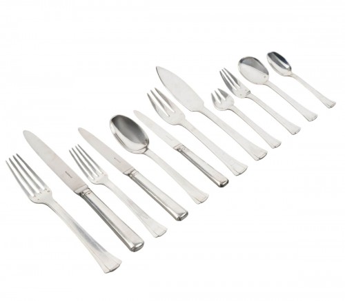 Jean E. Puiforcat - Ménagère Art Déco Dinard Papyrus 166 pièces en argent massif 