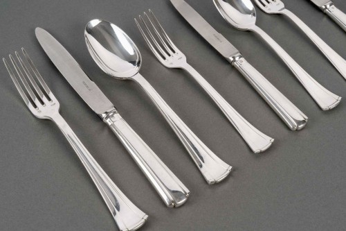 Jean E. Puiforcat Art Deco Cutlery Flatware Dinard Papyrus Sterling Silver - Art Déco