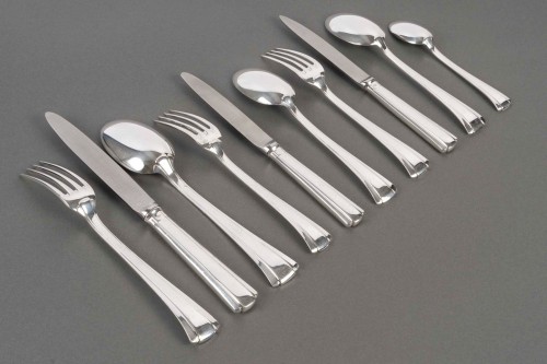 Art Déco - Jean E. Puiforcat Art Deco Cutlery Flatware Dinard Papyrus Sterling Silver