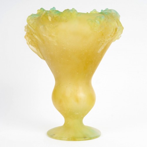Daum France - Vase Mimosa Pâte de Verre - Verrerie, Cristallerie Style 