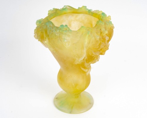 Verrerie, Cristallerie  - Daum France - Vase Mimosa Pâte de Verre