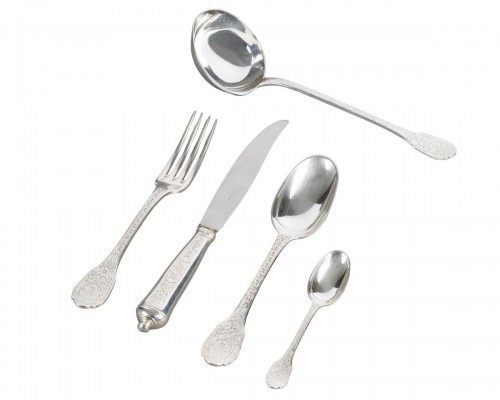 Puiforcat - Ménagère Soubise Elysée 49 pièces en argent massif