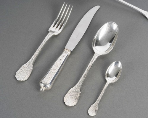 Puiforcat - Ménagère Soubise Elysée 49 pièces en argent massif - Argenterie et Arts de la table Style 