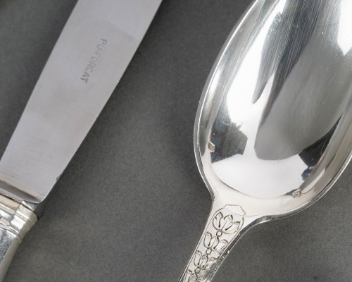 XXe siècle - Puiforcat - Ménagère Soubise Elysée 49 pièces en argent massif