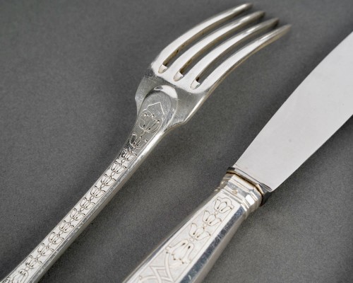 Antiquités - Puiforcat - Ménagère Soubise Elysée 49 pièces en argent massif