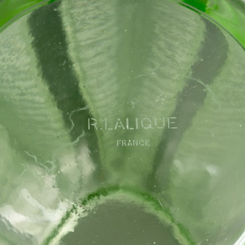 1932 René Lalique - Vase Biskra vert clair - BG Arts