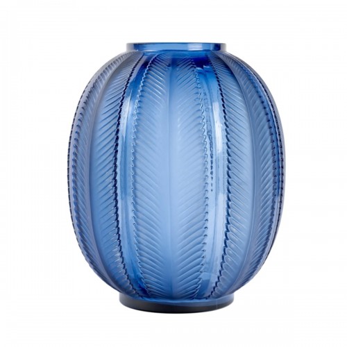 1932 René Lalique - Vase Biskra bleu saphir