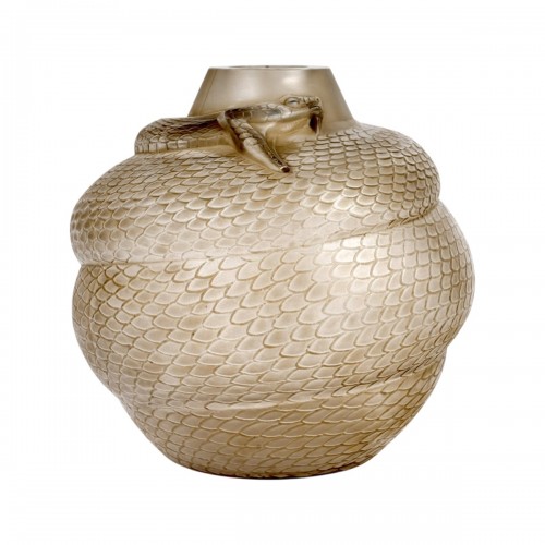 1924 René Lalique - Vase Serpent Snake With Sepia Patina