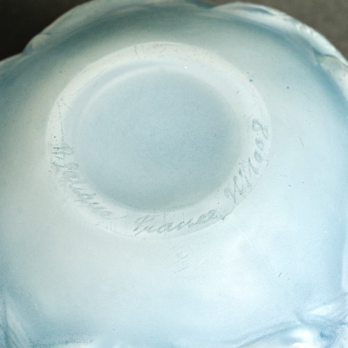 1927 René Lalique - Vase Oleron With Blue Patina - 
