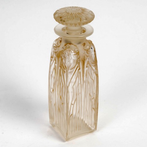 1910 René Lalique Perfume Bottle Quatre Cigales Cicadas - Glass & Crystal Style Art nouveau