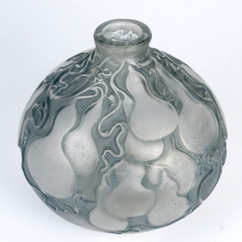 Glass & Crystal  - 1914 René Lalique - Vase Courges With Blue Grey Patina