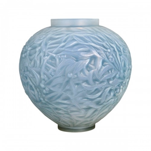1920 René Lalique - Vase Gui patiné bleu