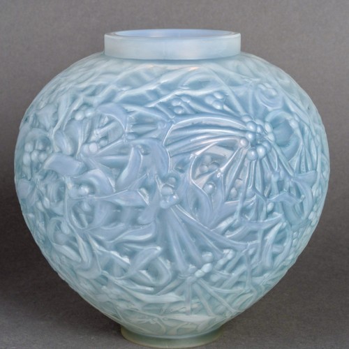 1920 René Lalique - Vase Gui Mistletoe With Blue Patina - Glass & Crystal Style Art Déco