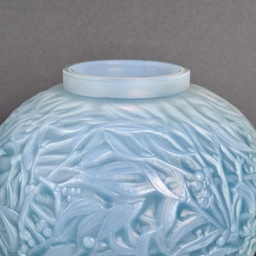 1920 René Lalique - Vase Gui Mistletoe With Blue Patina - 