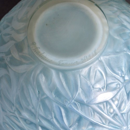 1920 René Lalique - Vase Gui Mistletoe With Blue Patina - Art Déco