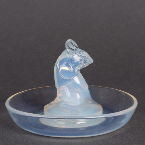 1925 René Lalique - Cendrier Baguier Souris - Verrerie, Cristallerie Style Art Déco