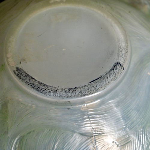 1924 René Lalique - Vase Formose patiné  vert - Art Déco