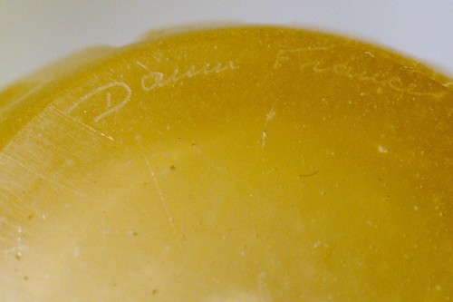 XXe siècle - Daum - Vase Rythmes Pâte de Cristal Jaune