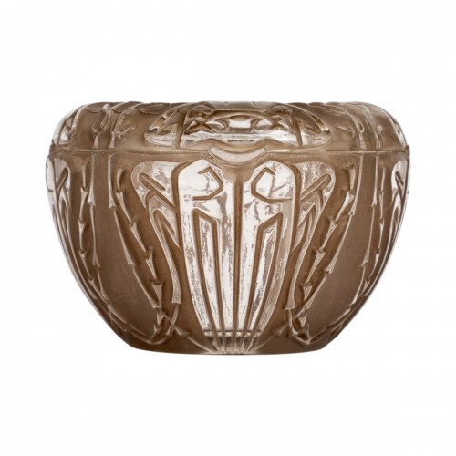1911 René Lalique - Boîte Quatre Scarabées Patiné Sépia