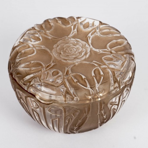 1911 René Lalique - Boîte Quatre Scarabées Patiné Sépia - BG Arts