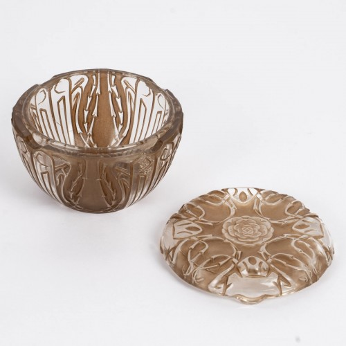 1911 René Lalique - Boîte Quatre Scarabées Patiné Sépia - Art nouveau