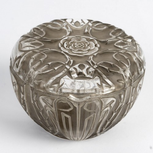 Verrerie, Cristallerie  - 1911 René Lalique - Boîte Quatre Scarabées Patiné Gris