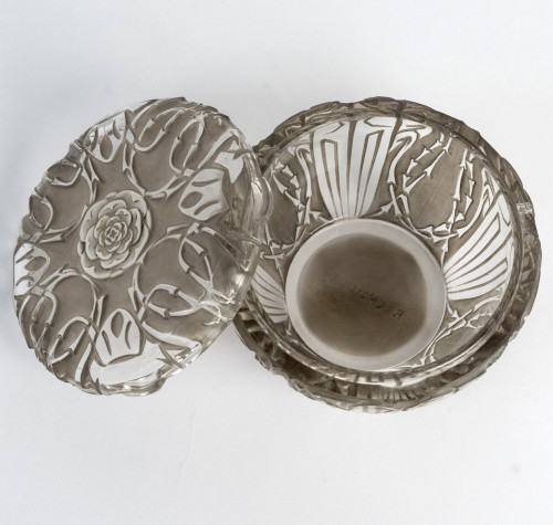 Art nouveau - 1911 René Lalique - Boîte Quatre Scarabées Patiné Gris