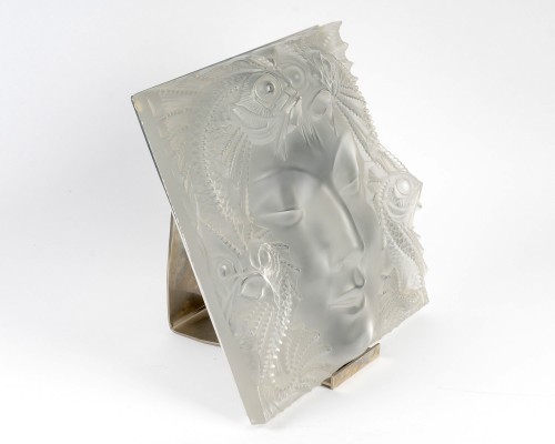 Lalique France - Panneau Décoration Masque de Femme - Verrerie, Cristallerie Style Art Déco