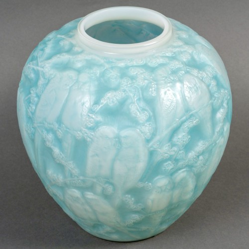 1919 René Lalique - Vase Perruches - Verrerie, Cristallerie Style Art nouveau