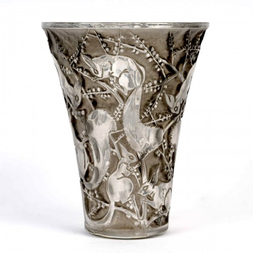 Verrerie, Cristallerie  - 1934 René Lalique - Vase Senart Ecureuils