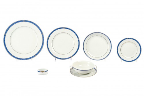 Christofle - Service de Table Oceana Porcelaine - 87 Pièces