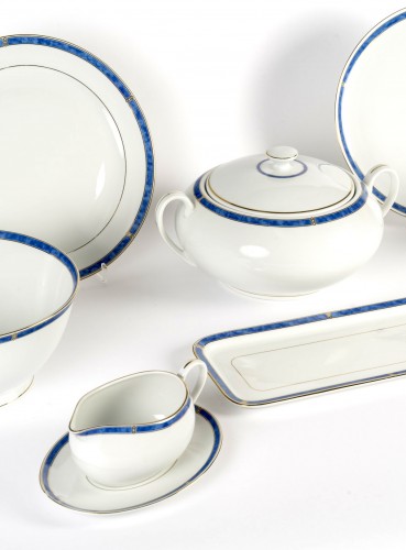 Antiquités - Christofle - Service de Table Oceana Porcelaine - 87 Pièces