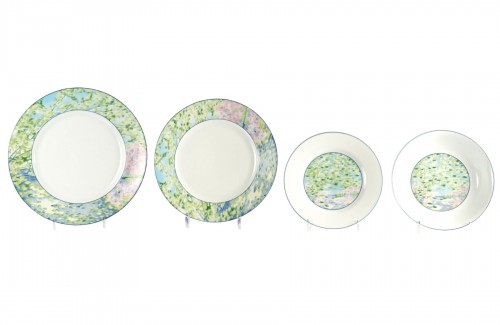 Christofle - Service de Table Impressions Porcelaine de Limoges - 36 Pièces