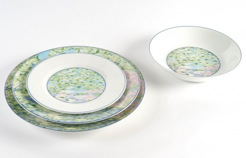 Christofle - Service de Table Impressions Porcelaine de Limoges - 36 Pièces - Art Déco